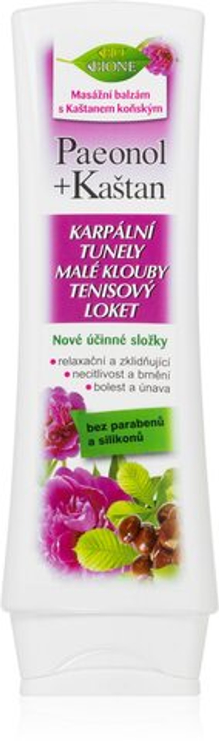 Bione Cosmetics Paeonol + Chestnut - расслабляющий бальзам для массажа /   130  ml  / GTIN 8595061619480