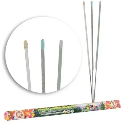 Свеча бенгальская 400 мм (3 шт) «Уральские самоцветы» желт/фиолет/зелен. 1/27/3