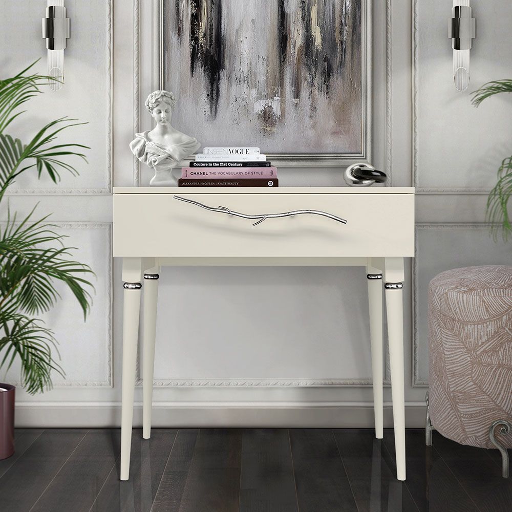 Консоль Арт Колор matte Классик Сильвер Кремовый белый матовый