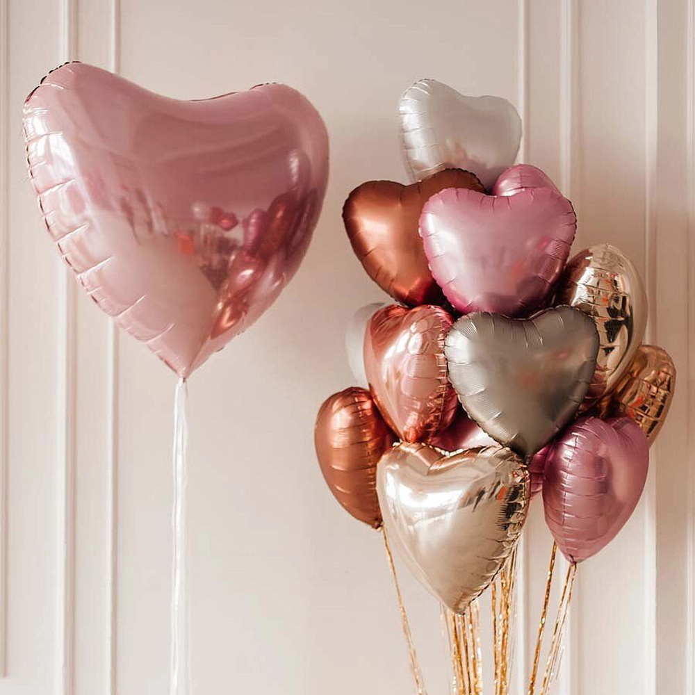 Композиция из воздушных шаров, Розовое сердце