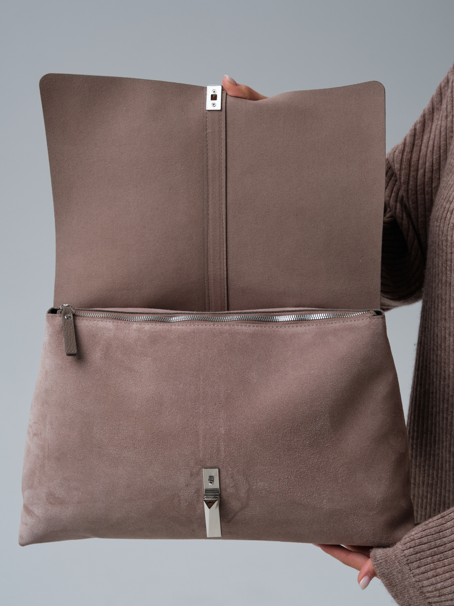 Замшевая сумка сэтчел Colette DBR 31349 капучино