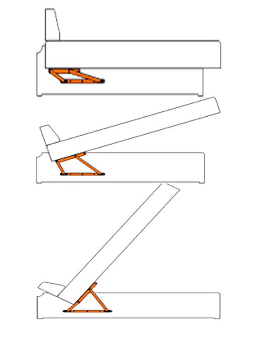 Механизм подъема кровати / ортопедического основания 502 комплект с газлифтами 405 мм 500 ньютон