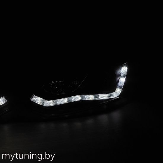 Передние фары Daylight для Volkswagen Polo V (09-17) Black