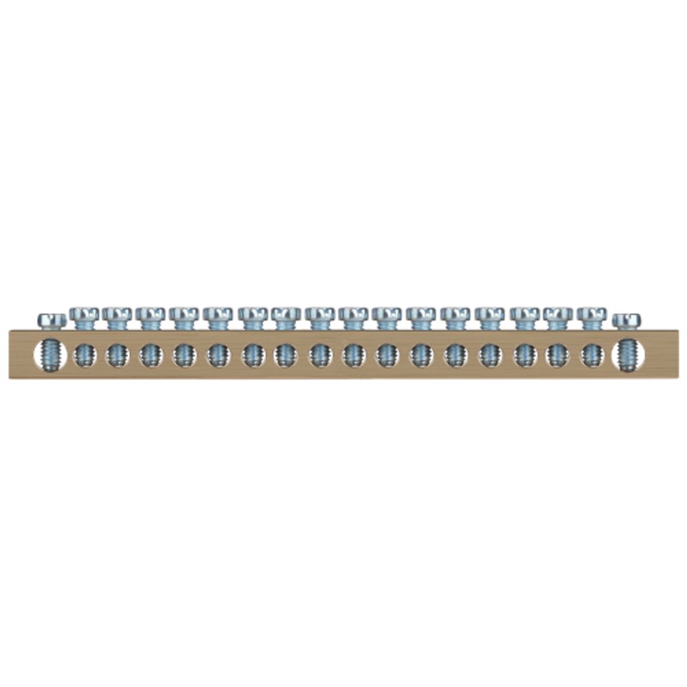 Шина ЭРА NO-122-08 PEN земля-ноль 6х9мм 18/2 латунная с креплениями по краям