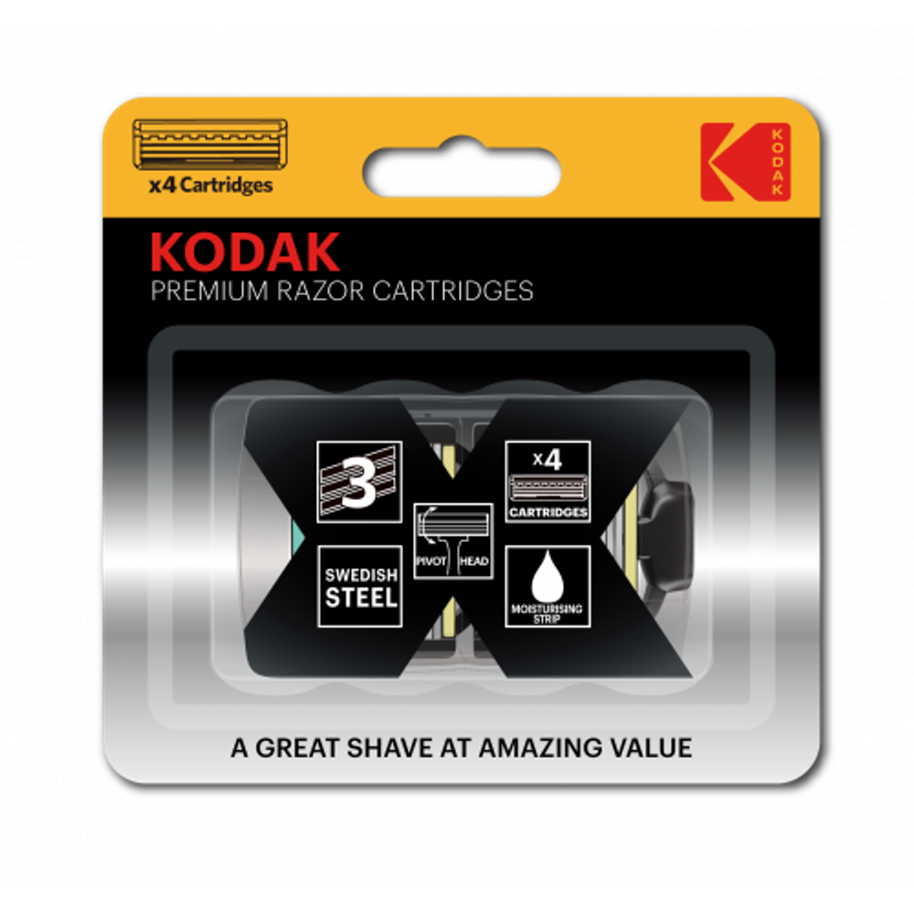 Сменные кассеты для бритья Kodak Premium Razor 3 лезвия 4 штуки | Kodak