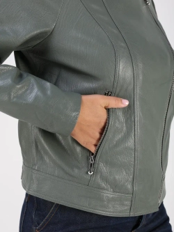 Кожаная куртка демисезонная косуха оверсайз