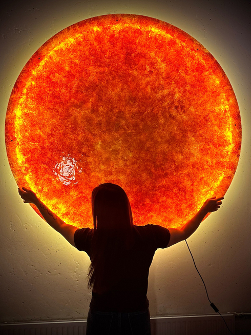 Панно светильник - Солнце (150 см) на стену