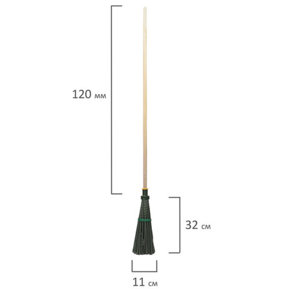 Метла синтетическая круглая 32х11 см, с черенком 120 см, еврорезьба, № 6, LAIMA EXPERT, 600386