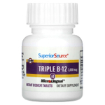 Superior Source, Triple B-12, 3000 мкг, 60 быстрорастворимых таблеток MicroLingual