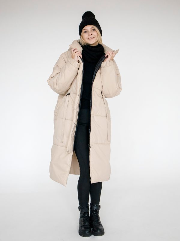 Пуховик зимний женский бежевый - фото 14