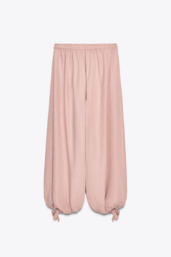 ZARA БРЮКИ С ПРИСБОРЕННЫМ НИЗОМ — ZW COLLECTION, РОЗОВЫЙ