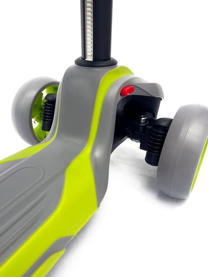 Самокат-беговел со светящимися колёсами 3 в 1 Scooter Micar Moby Green-Grey