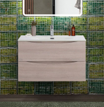 Тумба с раковиной подвесная BelBagno MARINO-CER-N-800-2C-SO-RG-P Rovere Grigio, раковина белая BB-8099-80