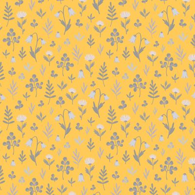 Нежные цветочки на желтом фоне