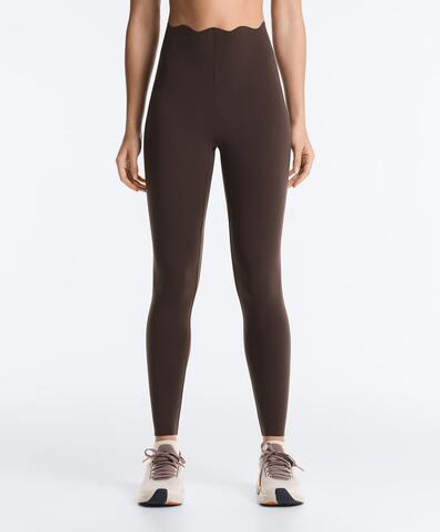 OYSHO Легинсы Compressive с волнообразным рисунком, длиной до щиколотки и высокой посадкой, темно-коричневый