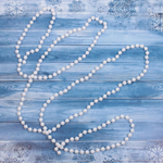 Бусы на ёлку 2,0 м «Шарик средний» d-8мм, Белый