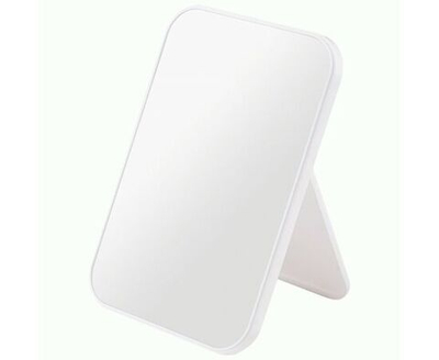 Зеркало косметическое Рыжий кот М-1602Р двустороннее, на ножке, полистирол, стекло, белое, размером 13.4х10.4х2см / аксессуары для макияжа (комплект из 2 шт)