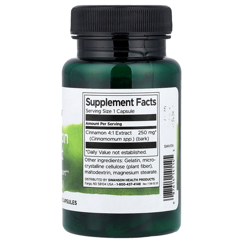 Swanson, Экстракт корицы, 250 мг, 90 капсул