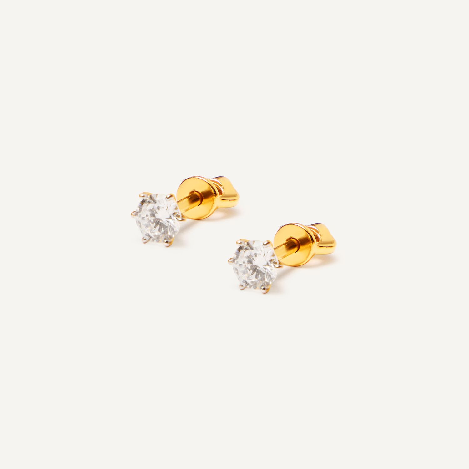 Серьги Classic Circle Studs, Size 4, Gold