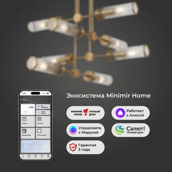 60166/8 /потолочный светильник/  латунь Smart