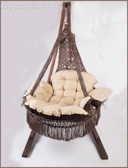 Подвесное кресло качели CARTAGENA бежево-коричневое