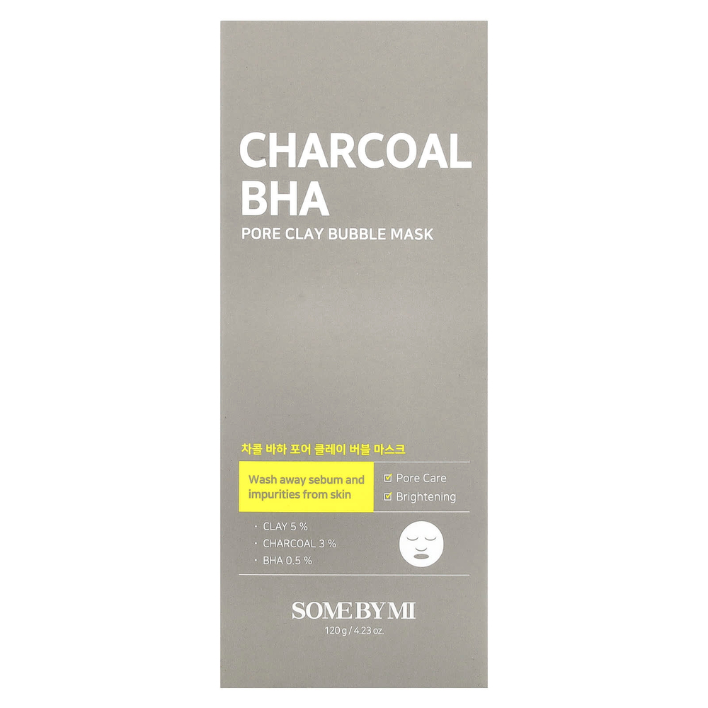 SOME BY MI, Charcoal BHA, маска с пузырьками и глиной, 120 г (4,23 унции)