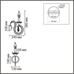 8032/1W CLASSI LN26 металл/хрусталь, хром/прозрачный Бра E14 1*40W 220V LAOKA