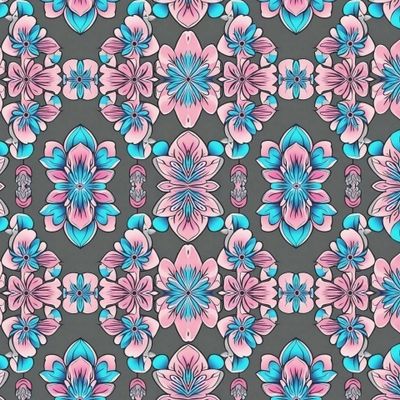 Абстрактные цветы на сером фоне