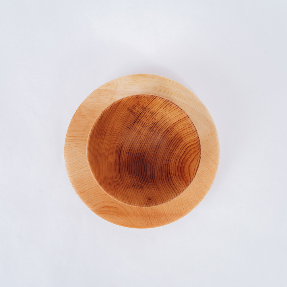 Деревянная пара (чашка  c блюдцем) из дерева Сибирский кедр NC22