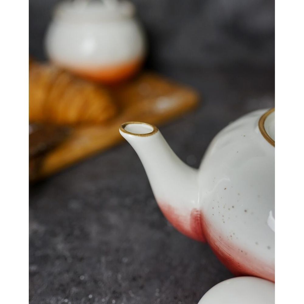 Чайник 600 мл h9 см красный фарфор "The   Eco" P.L. Proff Cuisine [1]