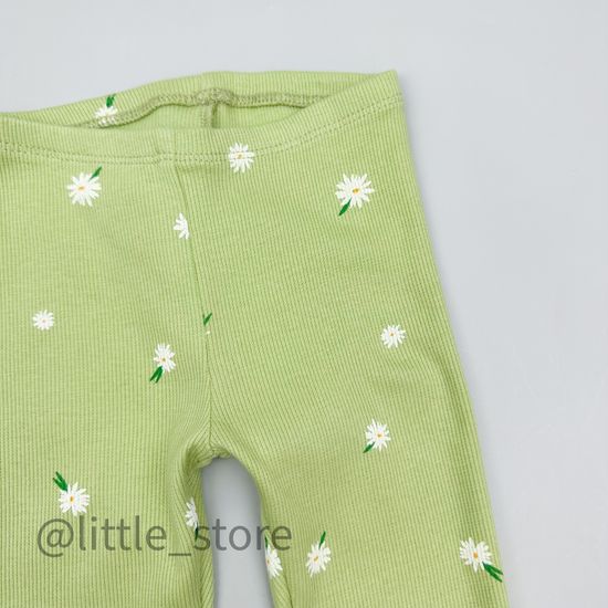 Бриджи хлопковые "Летние цветы" сочный лайм