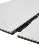 Стол М-City DISAUR Бонжур 100 Белый мрамор, керамика, Черный каркас