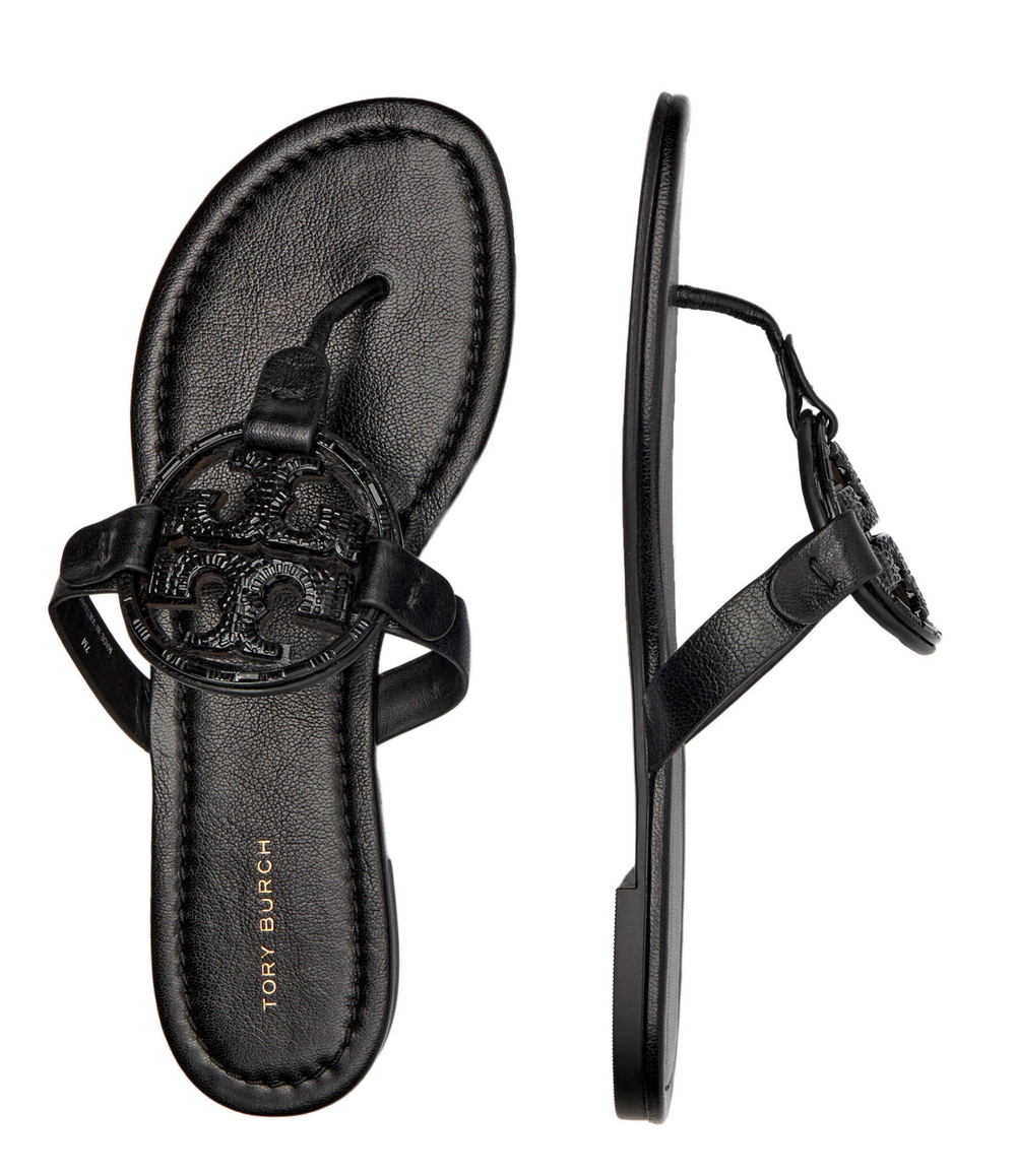 Кожаные вьетнамки MILLER DECO TORY BURCH - черный(161424)