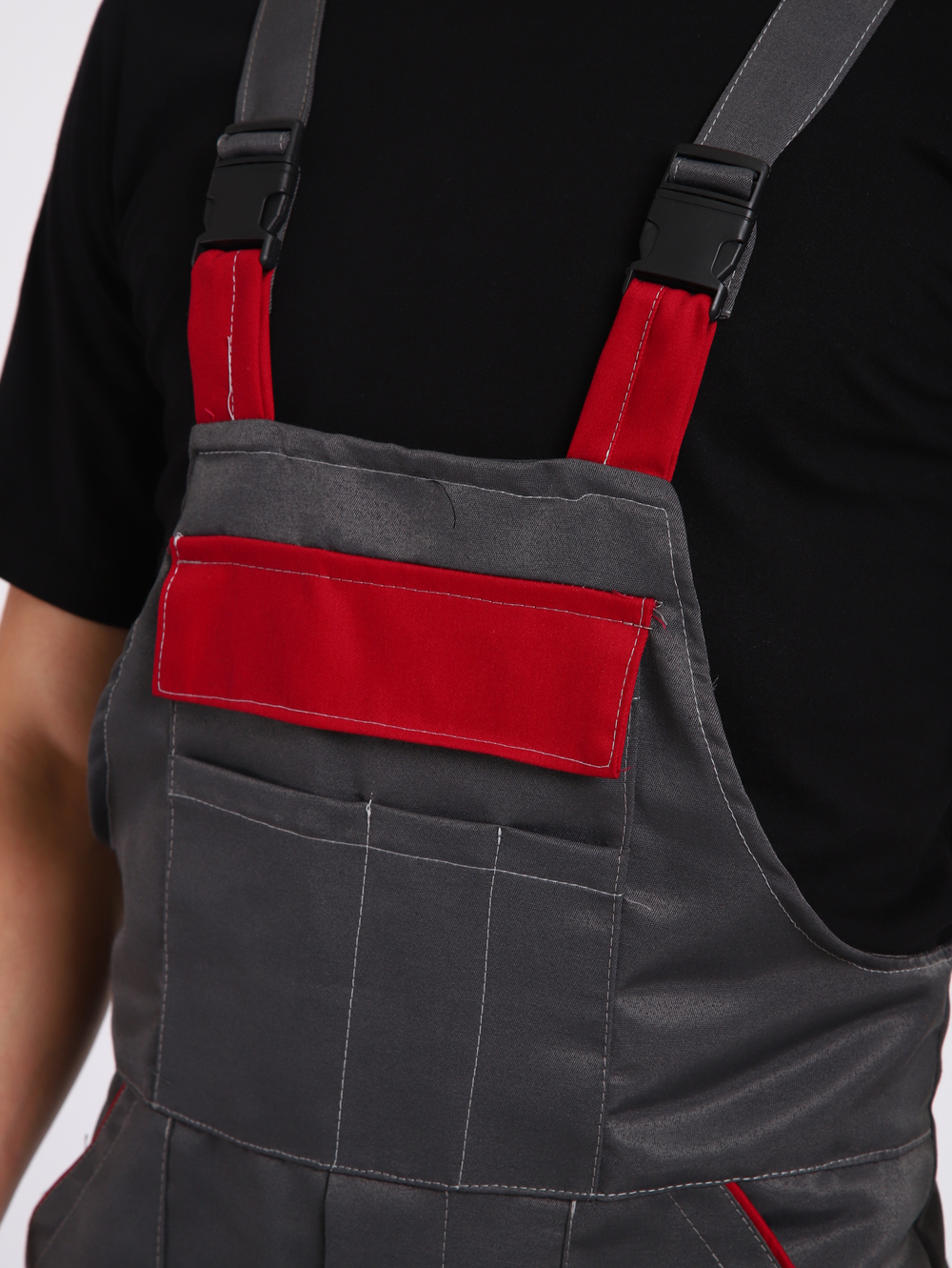 Полукомбинезон рабочий Гигант серый на лямках молния