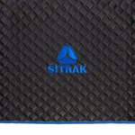 Ковры Sitrak MAX (экокожа, черный, синий кант, синяя вышивка)