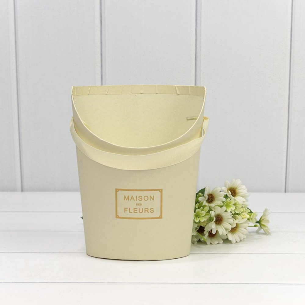 Коробка Ваза для цветов 15.5х12х19 см "Maison des fleurs" (Бежевый)