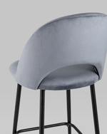 Стул полубарный Меган велюр серый 2 шт.