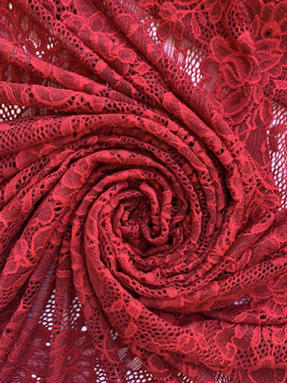 Гипюр стрейч бордо PRATA