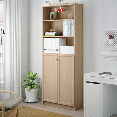 Стеллаж Билли 23 Дуб Сонома светлый 3025 80*30*202 см, Бежевый   Фиеста