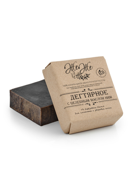 Дегтярное мыло с Маслом Ним, Чайного дерева и пчелиным воском