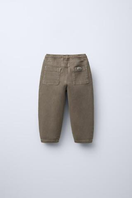 ZARA БРЮКИ ПРЯМОГО КРОЯ ИЗ ТВИЛА, КОРИЧНЕВЫЙ