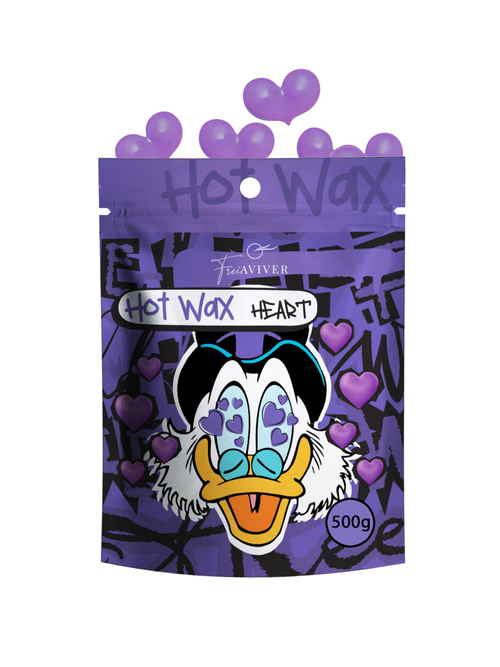 Воск FreiAVIVER для депиляции бровей и лица Hot Wax 500g (фиолетовые сердечки)