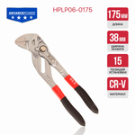 Клещи переставные P.I.T. ADVANCE HPLP06-0175 (175мм, зев 38мм, CR-V, 15 позиций, храповой механизм)