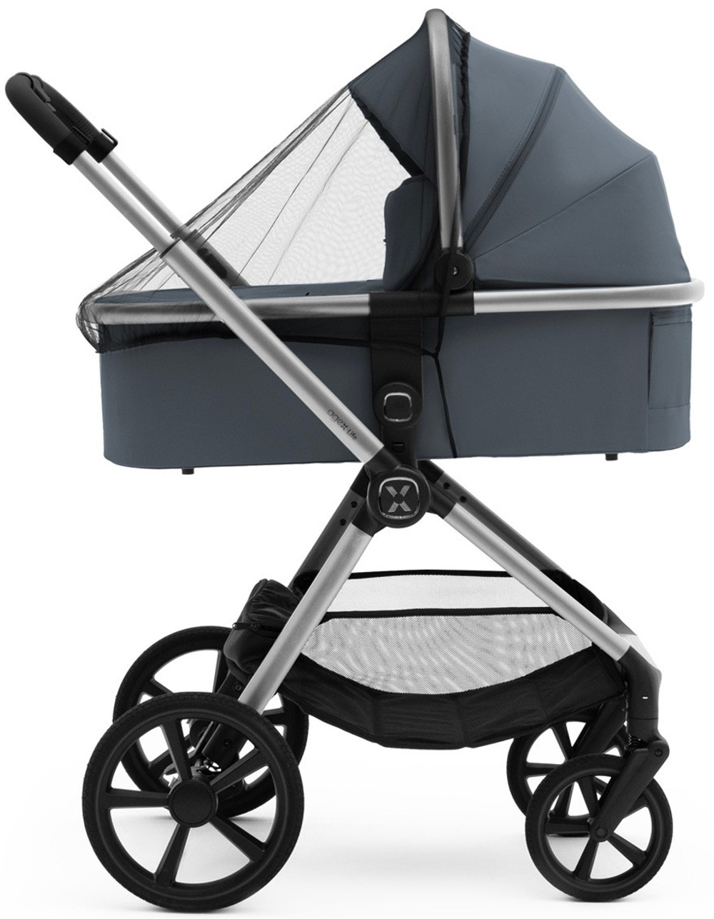 Коляска Agex Life 3 в 1 хромированная рама с автокреслом i-Team ATG080 Grey ALG590 Chrome Grey (Серый)