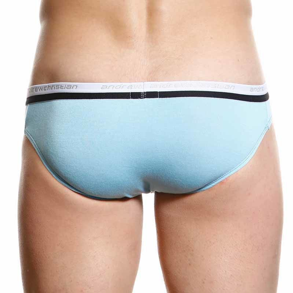 Мужские трусы брифы светло-голубые Andrew Christian V Slim Light Blu
