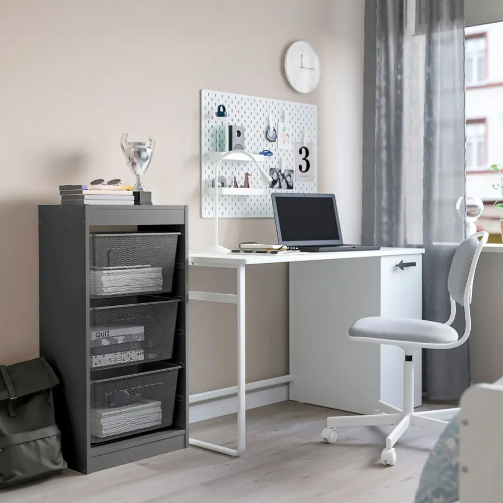 Стеллаж - IKEA TROFAST, 46х30х94 см, серый/темно-серый, ТРУФАСТ ИКЕА