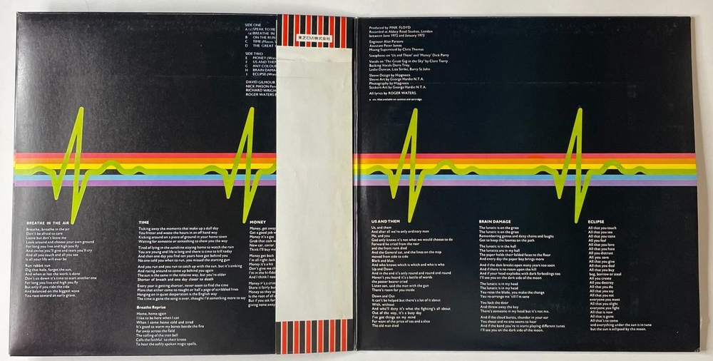 Винтажная виниловая пластинка LP Pink Floyd The Dark Side Of The Moon (Japan 1974) (Obi) (Полный Комплект 2 Постера, Открытка, Буклет)