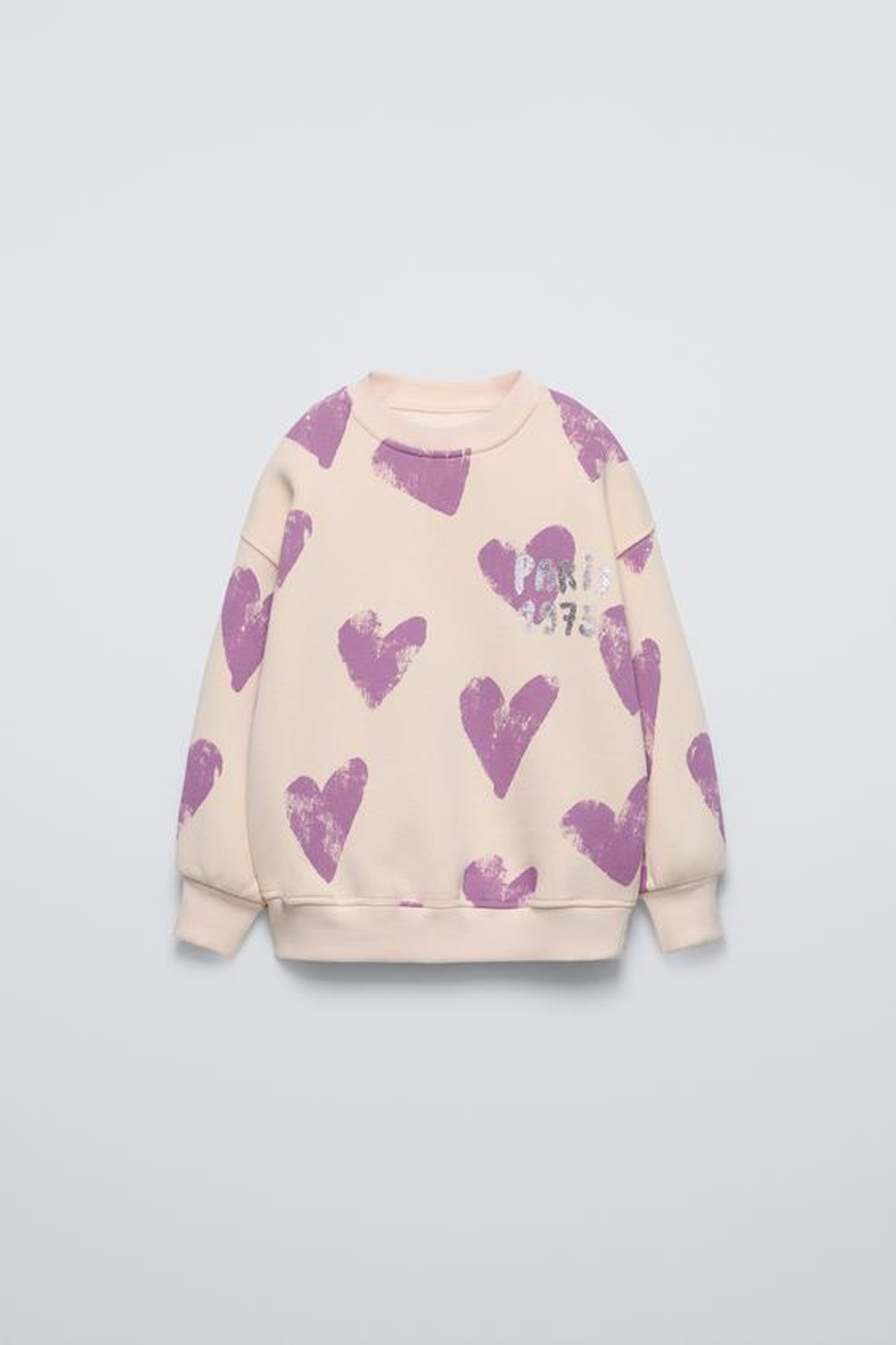 ZARA ТОЛСТОВКА С БЛЕСТЯЩИМ ПРИНТОМ, ЭКРЮ