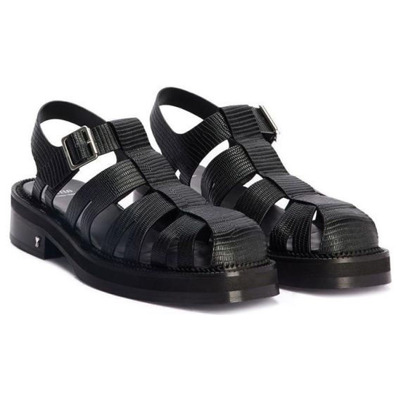 Amiparis Leather Buckle Thick Heel 'Black'