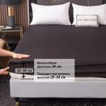 Простынь на резинке Страйп Сатин Однотонный 100% хлопок RR1CT035